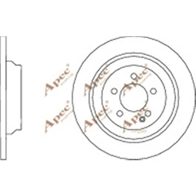 Image of Brake Disc Pair Coated Solid Rear APEC DSK3151 Replaces 4474230412,A4474230412,18465
