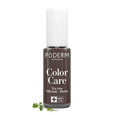 Image of PODERM FUNGAL nail INFECTIONS Brown varnish TEA TREE Prevention &amp; treatment of Nails Yellowed/Damaged by TREATS COLOURS foot/hand Swiss Made