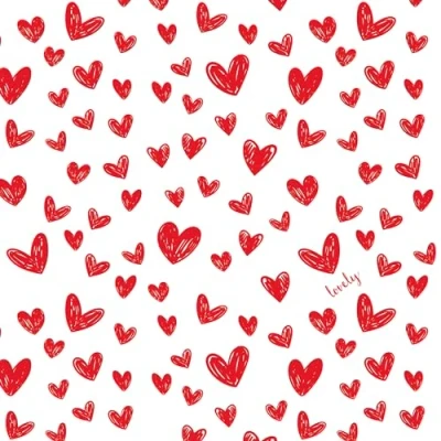 Image of Anniversary House Tiflair Valentines Heart Lunch Napkins 3 ply, Pack of 20, for Table Decoration and decoupage, 33 x 33cm, Disposable Paper Napkins, Hearts, Love, PJ377166