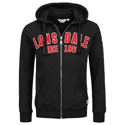 Image of Lonsdale men&#039;s hooded sweat jacket with zipper, normal fit PAIGNTON XXL