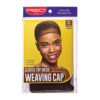 Image of Red Closed Top Mesh Weaving Cap Dark Brown, One size