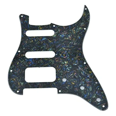 Image of Dopro 11 Hole Strat HSS Guitar Pickguard 3 Screw Humbucking Pickup Mount for American FD Stratocaster Abalone Pearl