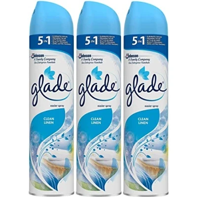 Image of glade 3 x Aerosol Air Freshener 300ml Clean Linen