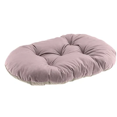 Image of Ferplast Cat and dog cushion PRINCE 55/4, Padded pet bed, Double face, Soft velvet, Washable, 55 x 36 cm, Pink