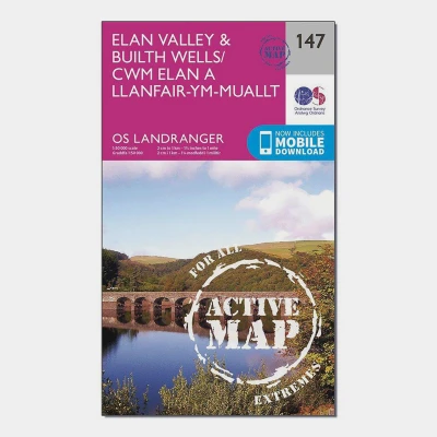 Image of Landranger 147 Elan Valley &amp; Builth Wells Map With Digital Version