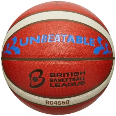 Image of Molten Basketball Unbeatable B6G4550 Official BBL British League Match Ball Composite Leather Indoor Size 6 For Boys age 12 14, Girls 14 plus &amp; Adults Orange/Ivory/Blue