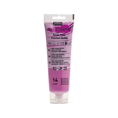 Image of Pebeo 120ml DecoCreme, Acrylic, Peony Pink, 14 x 4.5 6.5 cm