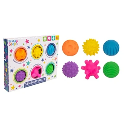 Image of RSW Pack Of 6 Baby Sensory Balls Assorted Textures For Motor Skills &amp; Development And Perfect Colour Teaching Learning