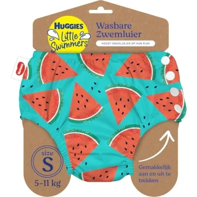 Image of Huggies Little Swimmers, Size 2 3 (3 8kg), 1 Nappy Reusable Swimsuit with Watermelon Pattern