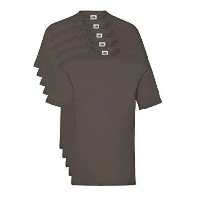 Image of FRUIT OF THE LOOM Men&#039;s Valueweight 5 Pack T Shirt, Brown (Chocolate Cq), L UK