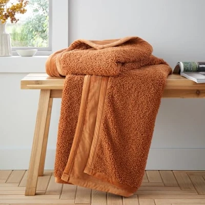 Image of Catherine Lansfield So Soft Velvet Boucle 130x170 cm Blanket Throw Caramel