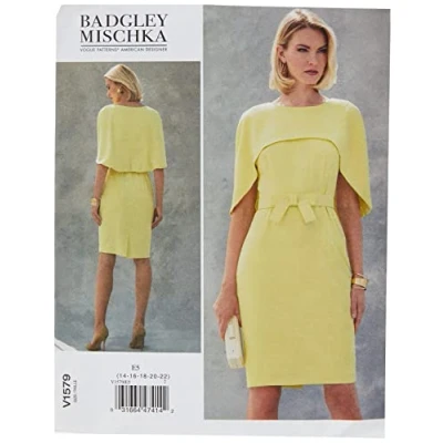 Image of Vogue Patterns 1579 E5, Misses Petite Dress, Sizes 14 22, TISSUE, Multicoloured, 20 x 0.5 25 cm