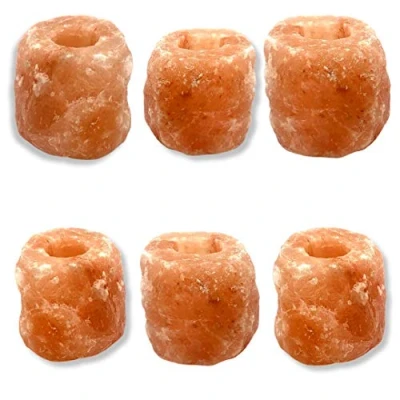Image of Himalayan Crystal Rock Salt Candle Tea Light Holder (700 to 900g), Hand Crafted, Crystal, Holder, Salt, Lamp, Candle, Pink (6)