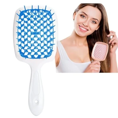 Image of Bautero Brush,Bautero Detangling Hair Brush Detangler,Anti Static Massage Paddle Brush,Wet and Dry Brush,Hollow Grid Combing Brush,Dry Comb (P)