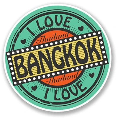 Image of 2 x Bangkok Thailand Sticker Car Bike Laptop Travel Luggage Thai Gift #4281 (10cm 10cm)