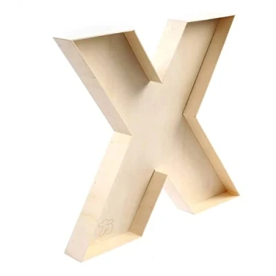 Image of FNB Handmade Unfinished Wooden Fillable Letter X, Letters &amp; Numbers Shapes
