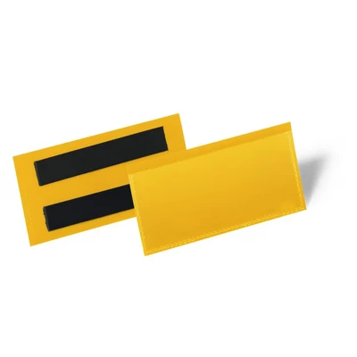 Image of Durable Magnetic Document Pouch 100 x 38 mm, Pack of 50 Pieces, Yellow