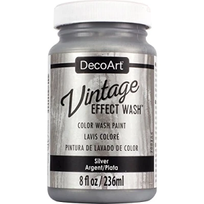 Image of DecoArt Vintage Effect Wash Paint, Silver, 6.09 x 10.92 cm