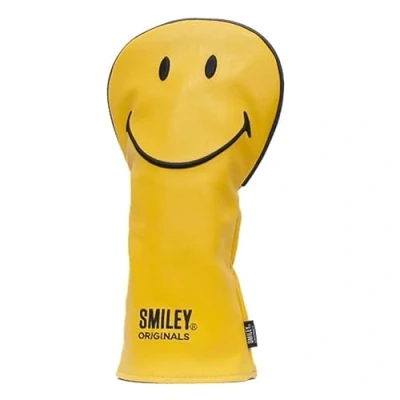 Image of Smiley Golf Club Headcover Classic Driver Yellow/Black