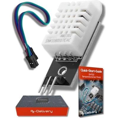 Image of AZDelivery Compatible with DHT22 AM2302 Temperature and Humidity Sensor Module Cable Arduino Raspberry Pi including E Book!