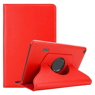 Image of Cadorabo Tablet Case works with Huawei MediaPad T3 7 (7.0&quot; Zoll) in POPPY RED Book Style Protection Cover WITHOUT Auto Wake Up Stand Function and Elastic Strap Fastener