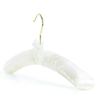 Image of Hangerworld 4 Ivory Satin 43cm Padded Cushioned Coat Garment Dress Clothes lingerie Bridal hangers.