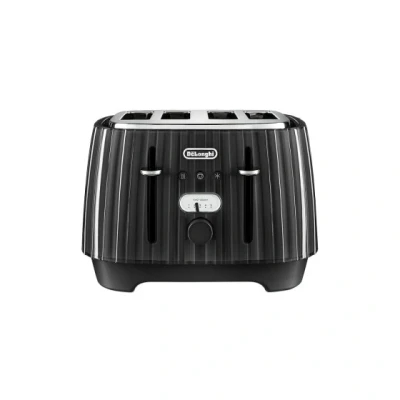 Image of De&#039;Longhi Ballerina Toaster, 4 Slot Reheat, 5 Browning Settings, Defrost and Cancel Functions, Pull Crumb Tray, CTD4003.BK, 1800W, UK PLUG, Black