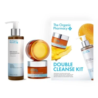 Image of The Organic Pharmacy Double Cleanse Kit, Black Friday, 350ml Deeply Cleanse, With Carrot, Rosemary, Calendula, Rosehip, Aloe Vera, Panthenol, 10.7% &amp; 99.8%