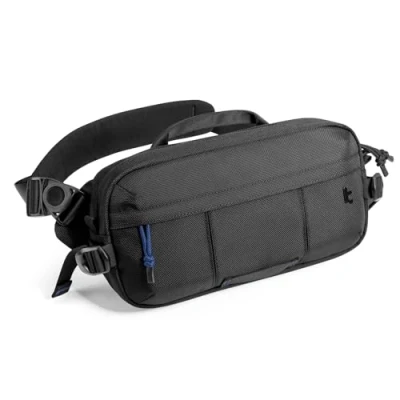 Image of tomtoc 5.5L Sling Bag Heavy duty for men, Crossbody Chest ASUS ROG Ally X, Steam Deck and Switch, Travel DJI OSMO Mobile 6, iPad Mini, Water Resistant Shoulder Bag, Tactical, Black