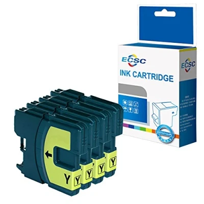 Image of ECSC Compatible Ink Cartridge Replacement for Brother MFC 250C 255CW 290C 295CN 297C 490CN 5490CN 5890CN 790CW 795CW 6490CW 6890CDW 990CW DCP 145C 163C 165C 167C 185C 365CN LC980 (Yellow, 4 Pack)