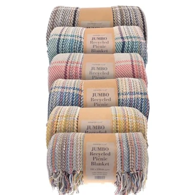 Image of COUNTRY CLUB Jumbo Picnic Blanket 180x250cm Assorted Recycled Cotton