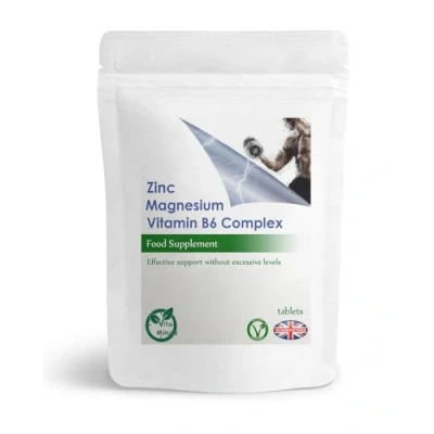 Image of Zinc, Magnesium and Vitamin B6 Tablets (Vegan) Muscle Health Recovery, Sleep Aid (Pack of 90)