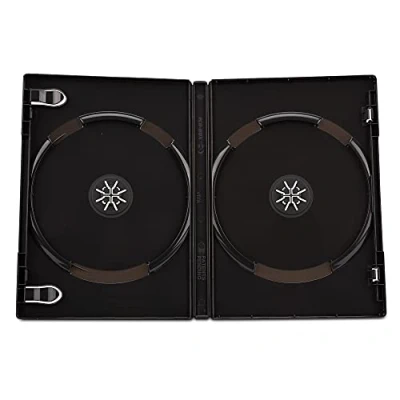 Image of 5 x Dragon Trading Double Black CD DVD Blu Ray Disc Cases Each Case Holds 2 Discs of Any Format Has 14mm Spine and Outer Sleeve for Inserting Artwork Inlay.