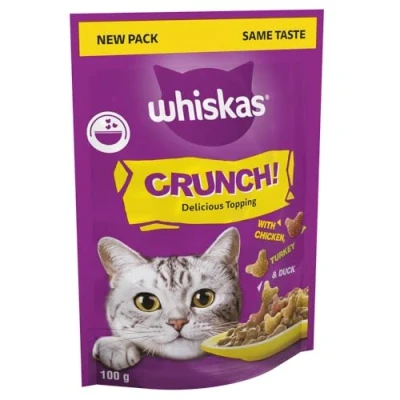 Image of Whiskas Crunch Cat Treats 100 g Delicious Crunchy Snacks for Cats