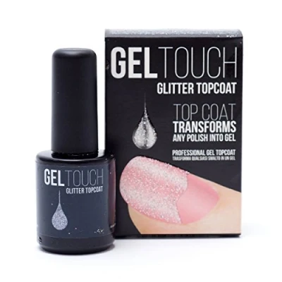 Image of Gel Touch Finish Top Coat Gel, Silver Glitter 8 ml