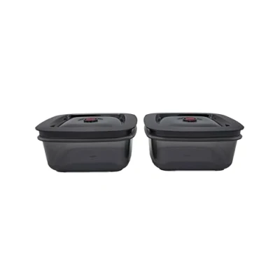 Image of BORA Vacuum Sealer Boxes Set, 2 x 1 Litre, for Food, Container, QVAC Reusable, Airtight, Transparent