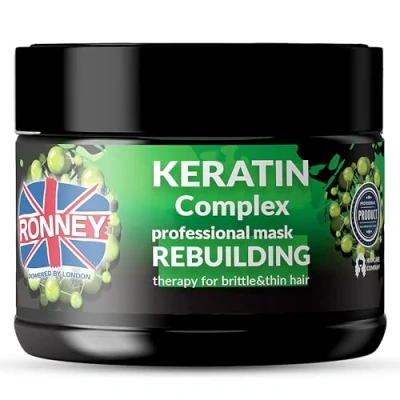 Image of RONNEY Keratin Hair Mask for Fine, Brittle Salon Deep Conditioning Repair Treatment Professional Rebuilding that Strengthens, Softens &amp; Add Shine 300 ml