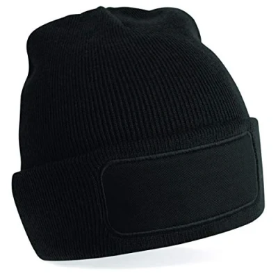 Image of Beechfield Patch Beanie Black