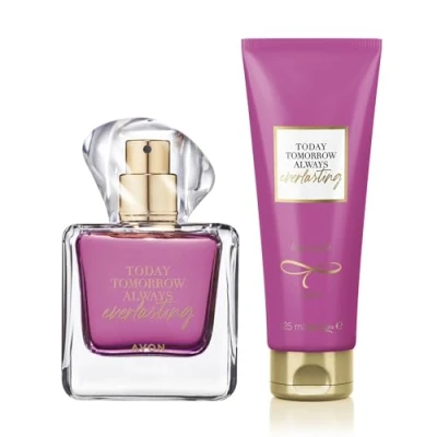Image of Avon Everlasting Duo, Eau de Parfum 50ml &amp; Body Lotion 125ml, Soufflé, Notes of Blossom and Musks, Cruelty Free