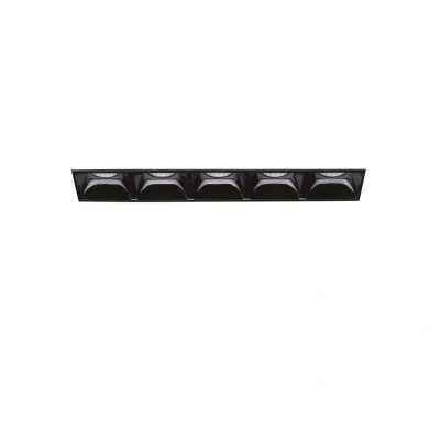 Image of Lika Rectangle 5 Light Trimless Recessed Downlight Black 141cm 4000K