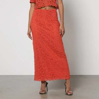 Image of MAX&amp;Co. Tenda Macramé Midi Skirt XL