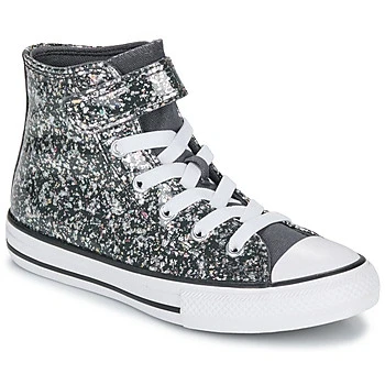 Image of Converse Chuck Taylor ALL STAR Glitter Easyon Unisex Hightop trainers for kids, Size: 2.5, Dark matter/white/black Synthetics