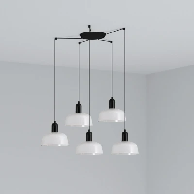 Image of Tatawin Small 5 Light White Cluster Drop Pendant Lamp
