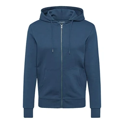 Image of JACK &amp; JONES Male Hooded Jacket Plain Jacket, Insignia Blue/Reg Fit, L