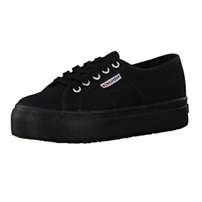 Image of Superga Women&#039;s 2790 acotw Linea Up and Down Sneaker, Black (996), 5.5 UK