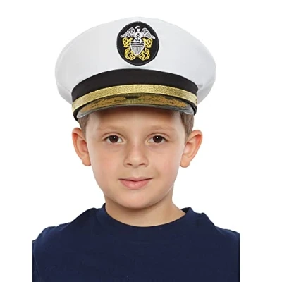 Image of Dress Up America Navy Captain Admiral Hat for kids Beautiful Set Role Play