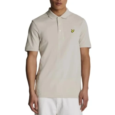 Image of Lyle and Scott Polo Plain Ecru Beige size S