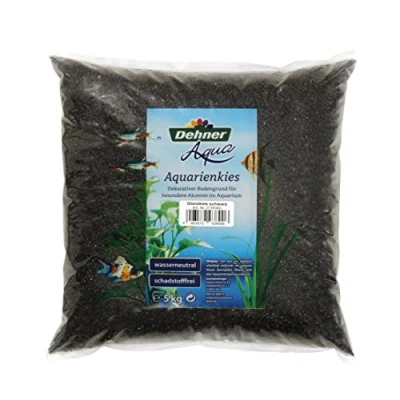 Image of Dehner Aqua Aquarium Gravel, Glossy Grain Size 2 3 mm, 5 kg, Black