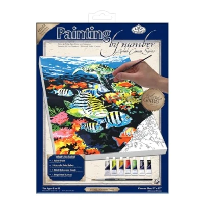 Image of Royal &amp; Langnickel Painting by Numbers Artist Canvas Series Ocean Deep Small Designed Set