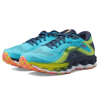 Image of Mizuno Men&#039;s Wave Sky 7 Running Shoe, Jet Blue White, 7.5